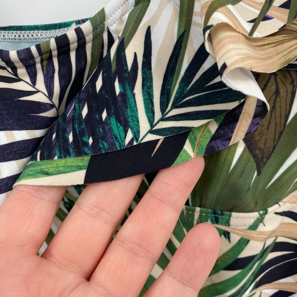 Island Escape Palm leave tankini top‎ size 6 NEW